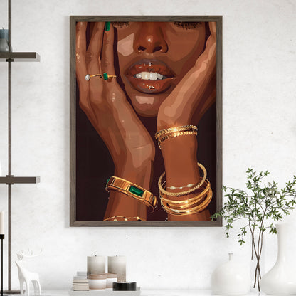 Golden Emerald Beauty Portrait