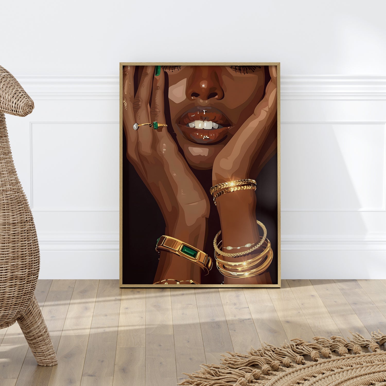 Golden Emerald Beauty Portrait