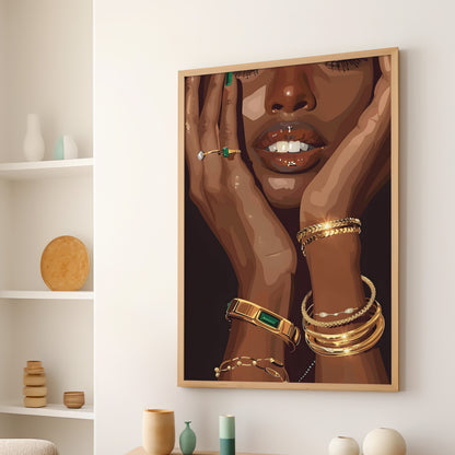 Golden Emerald Beauty Portrait
