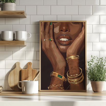 Golden Emerald Beauty Portrait