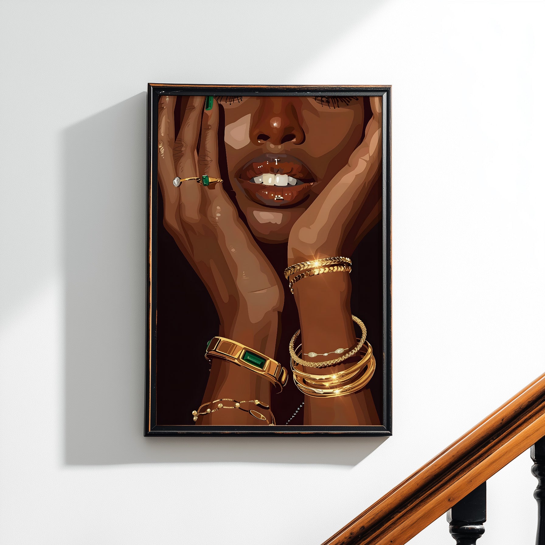 Golden Emerald Beauty Portrait