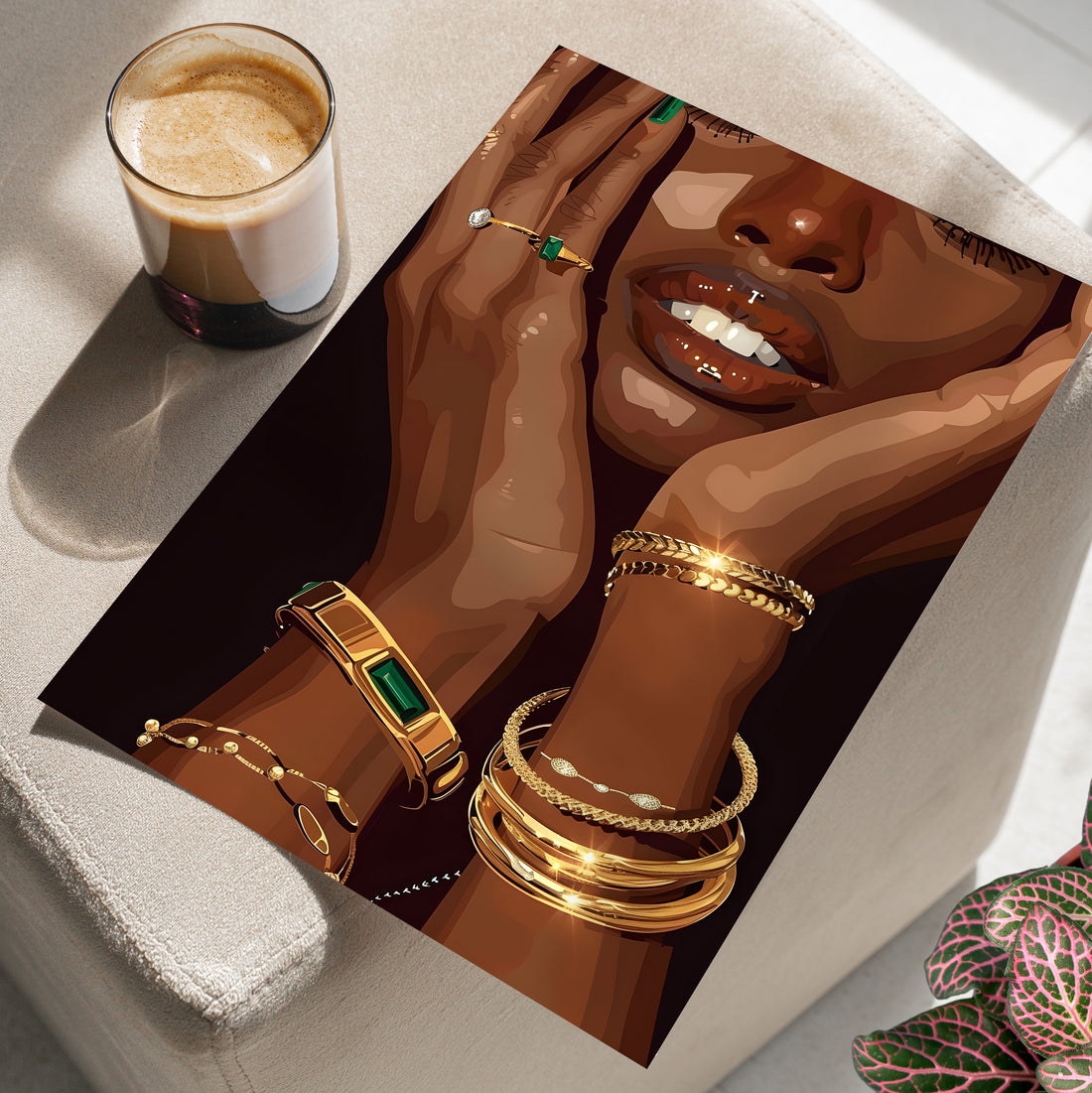 Golden Emerald Beauty Portrait