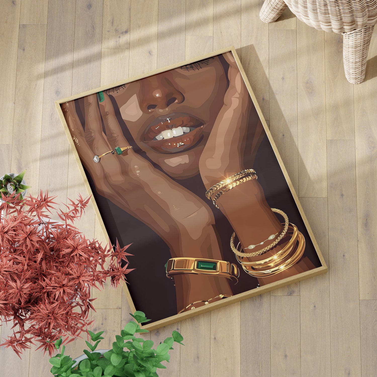 Golden Emerald Beauty Portrait