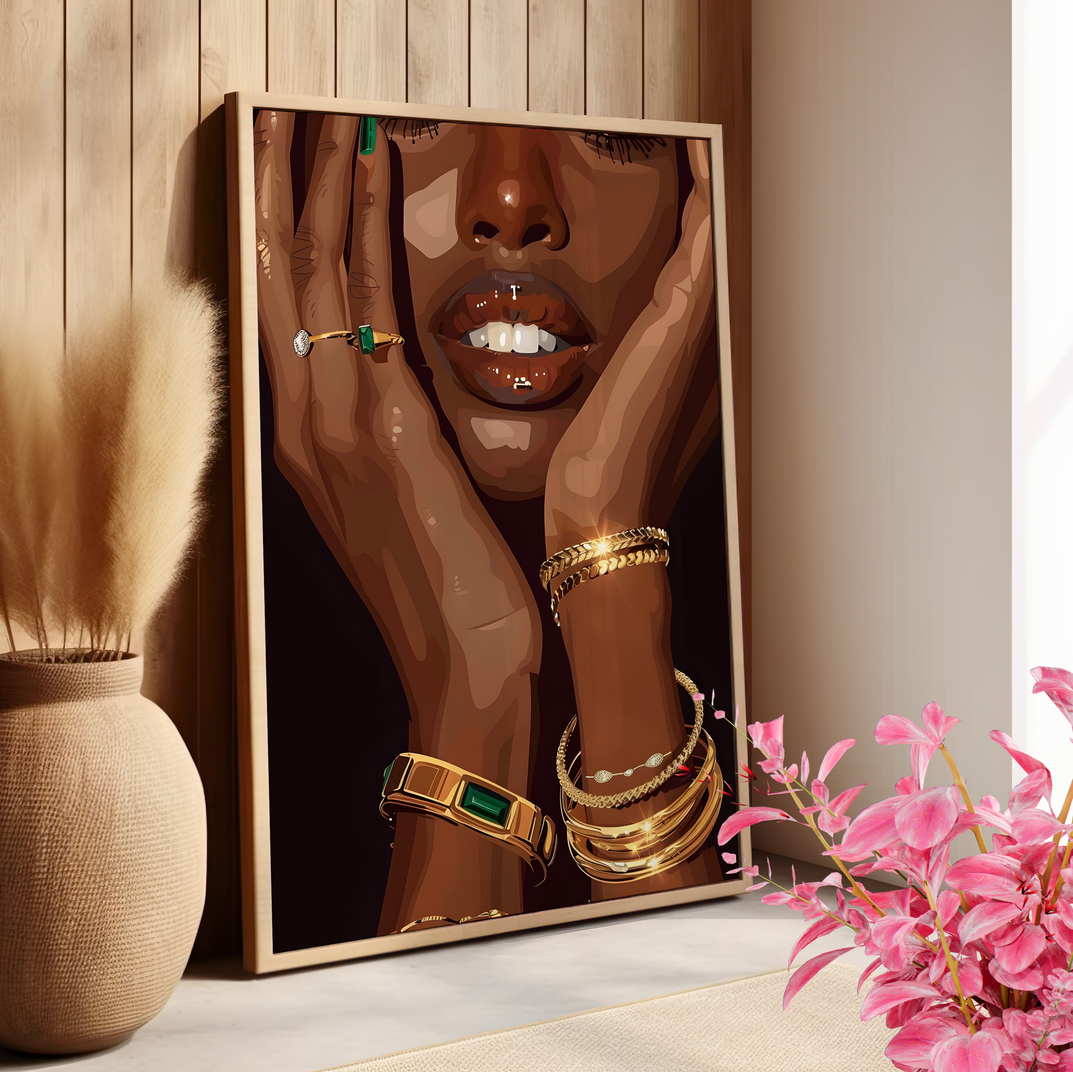 Golden Emerald Beauty Portrait