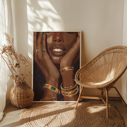 Golden Emerald Beauty Portrait