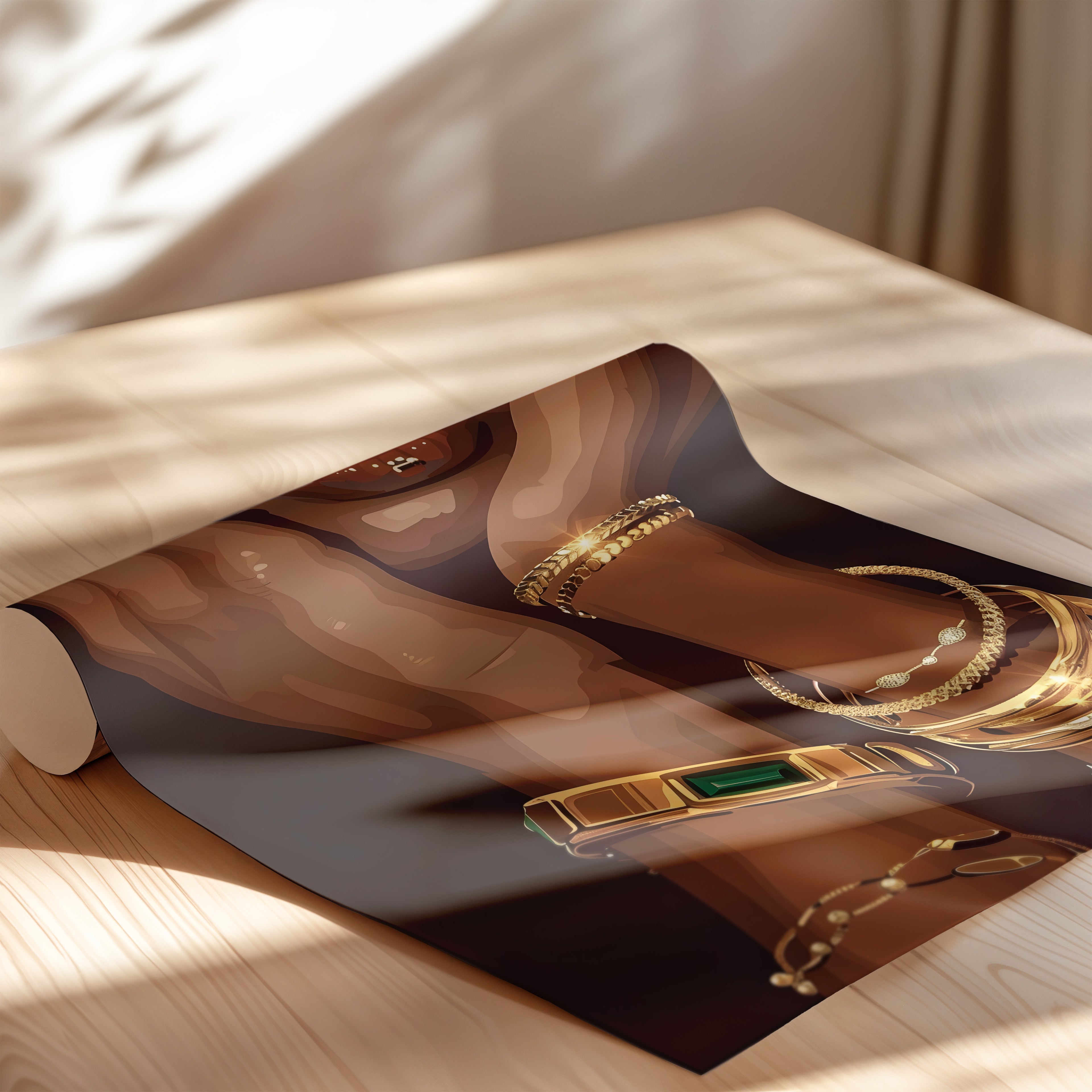 Golden Emerald Beauty Portrait