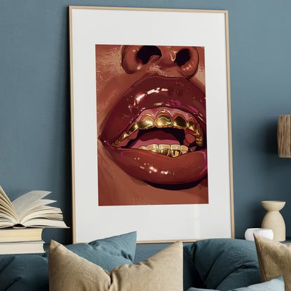 Gold Grills Glam Closeup