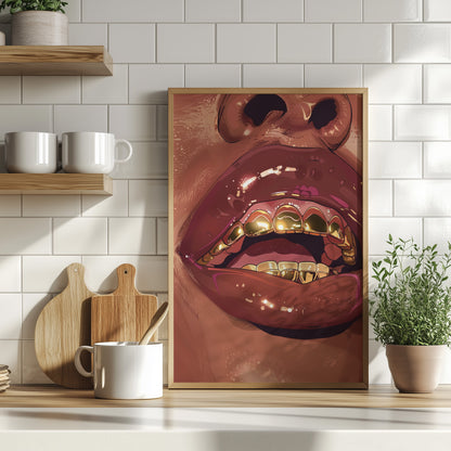 Gold Grills Glam Closeup