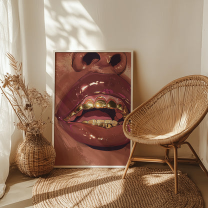 Gold Grills Glam Closeup