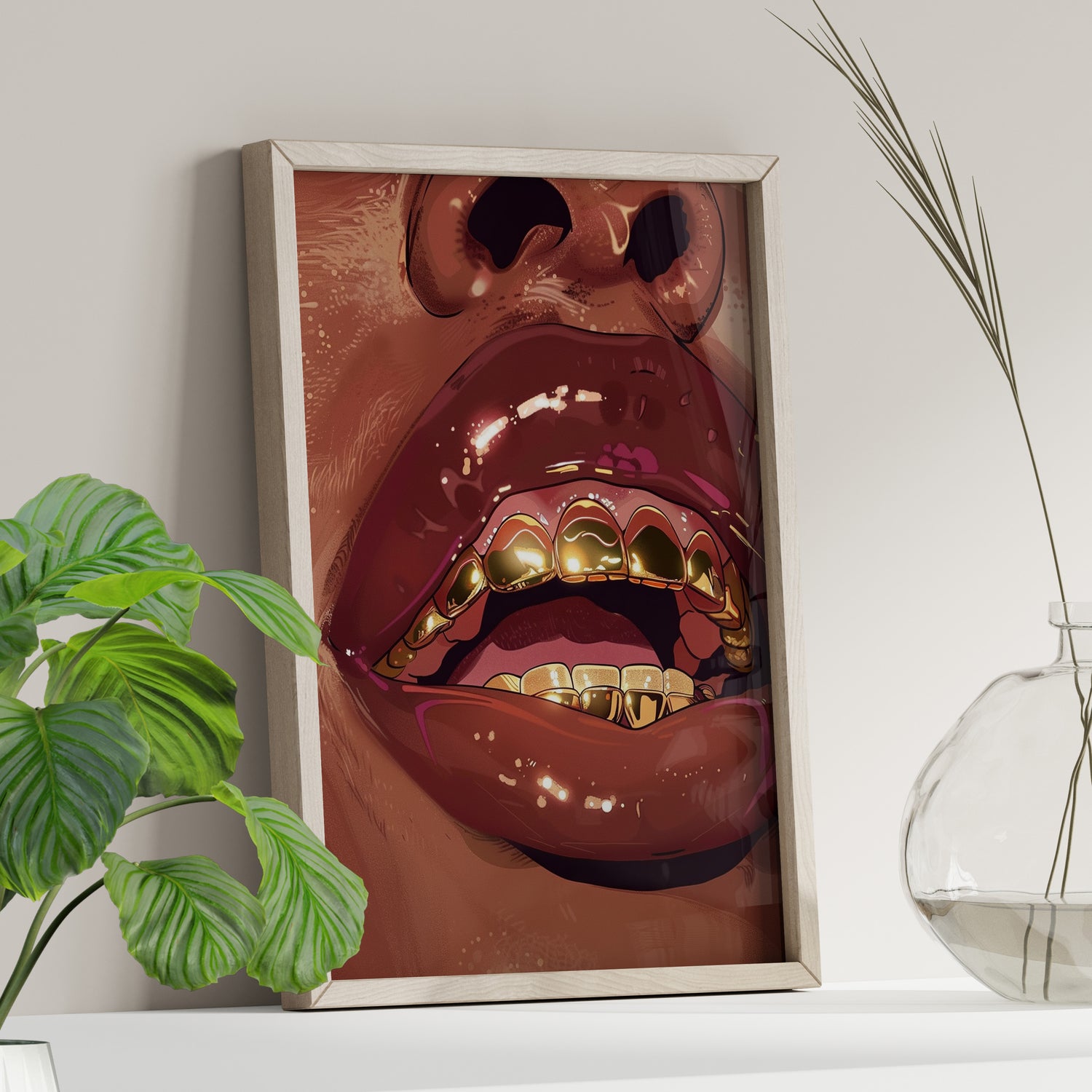 Gold Grills Glam Closeup