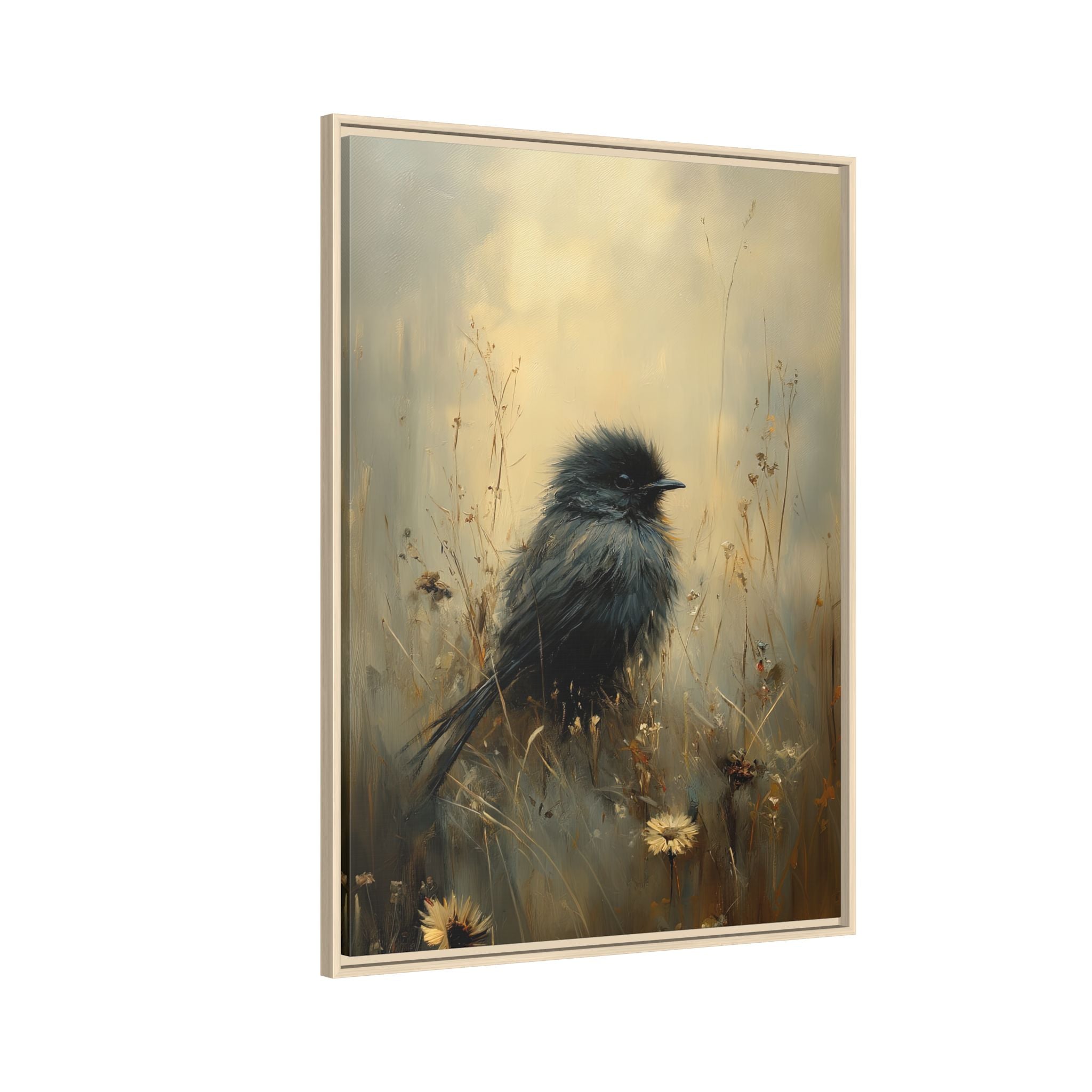 Framed Canvas - Golden Meadow Bird