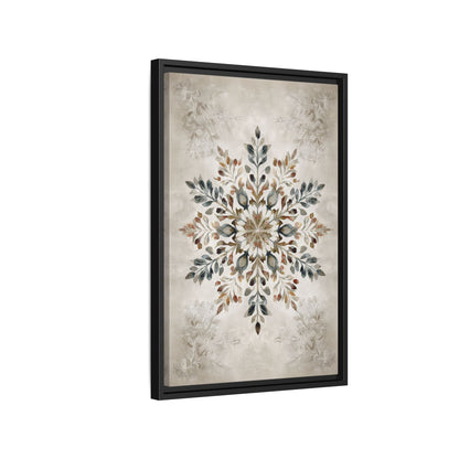 Framed Canvas - Nordic Botanical Snowflake