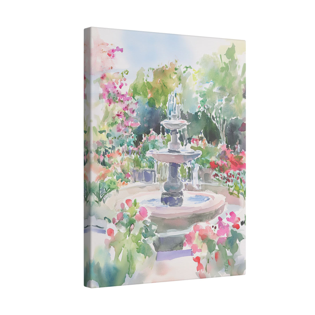 .75&quot; Matte Canvas - Charleston Garden Fountain View