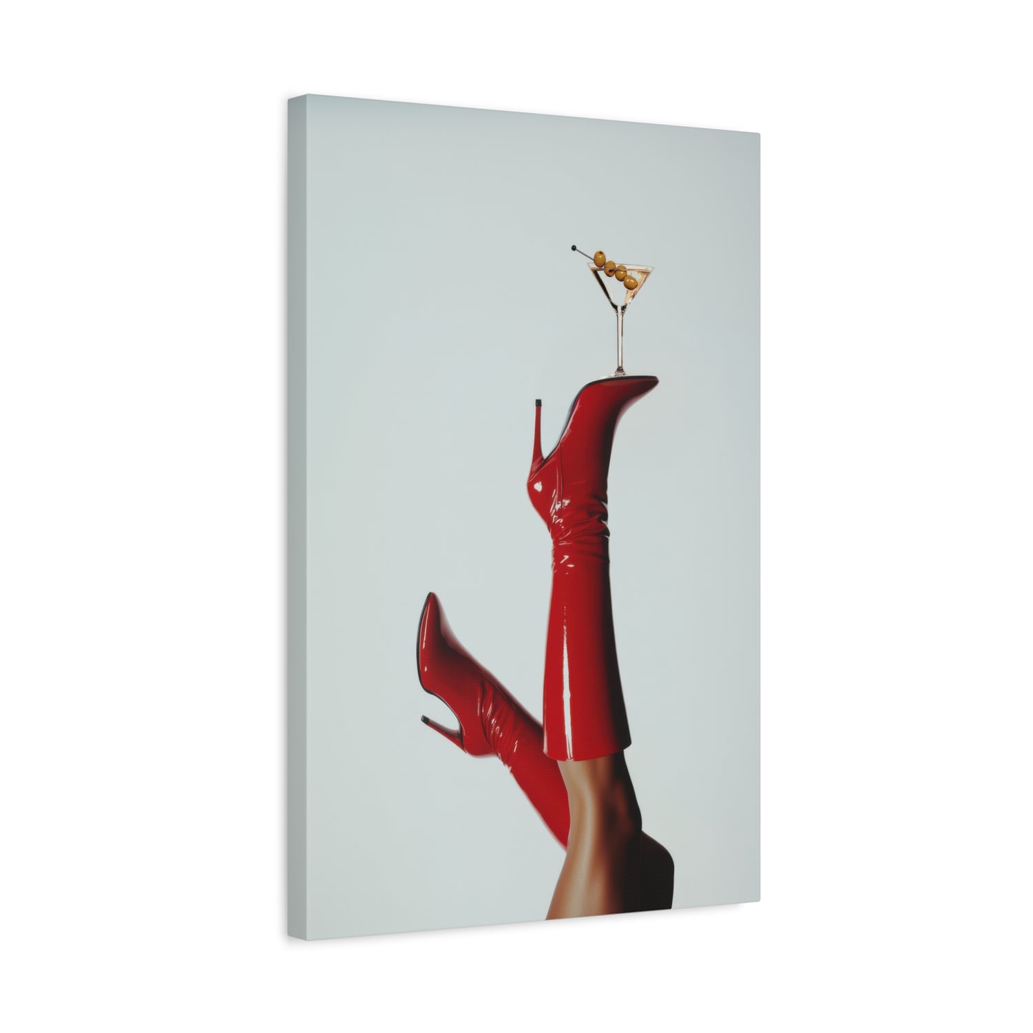 1.25" Matte Canvas - Cocktails &amp; Red Stilettos