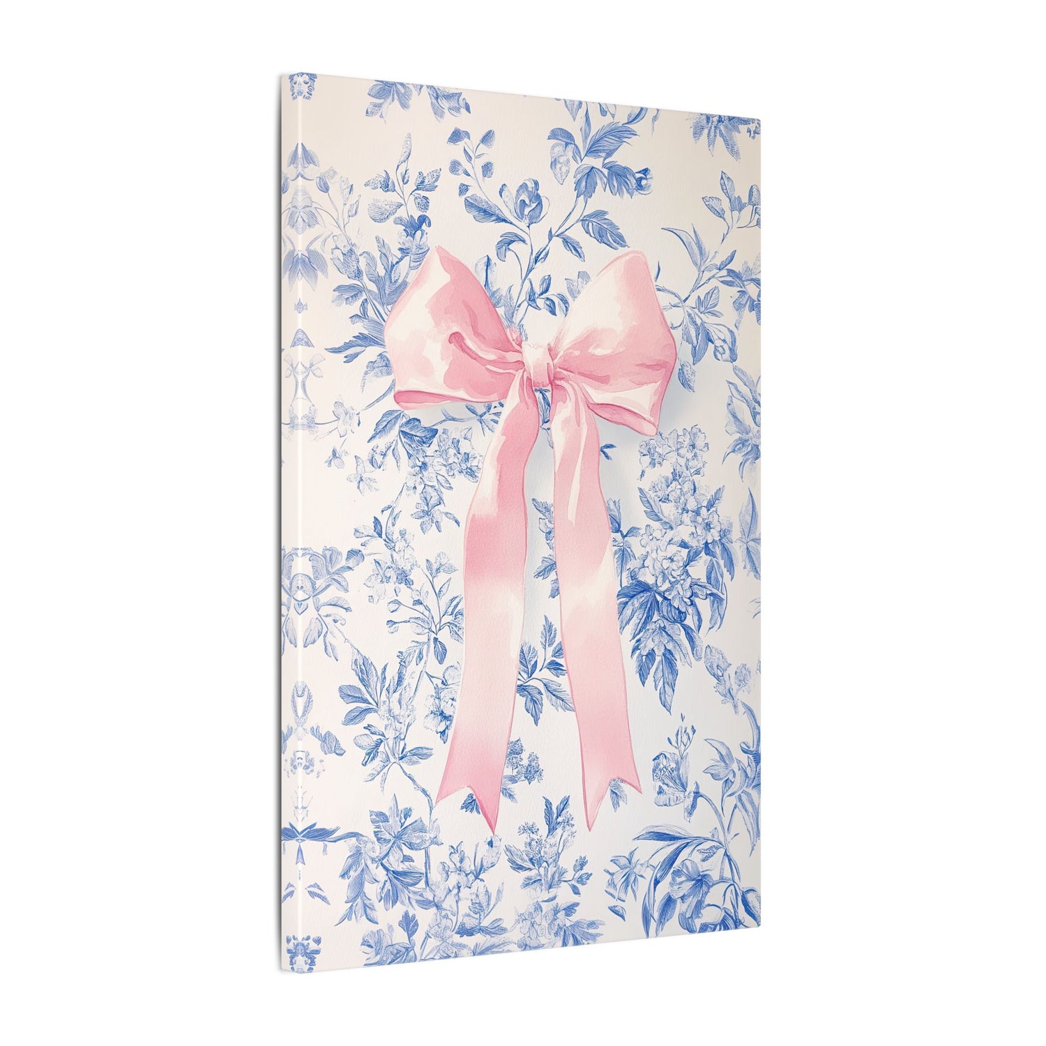 .75" Matte Canvas - Pink Bow Floralscape