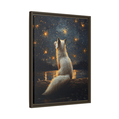 Framed Canvas - Stargazing Fox Reverie