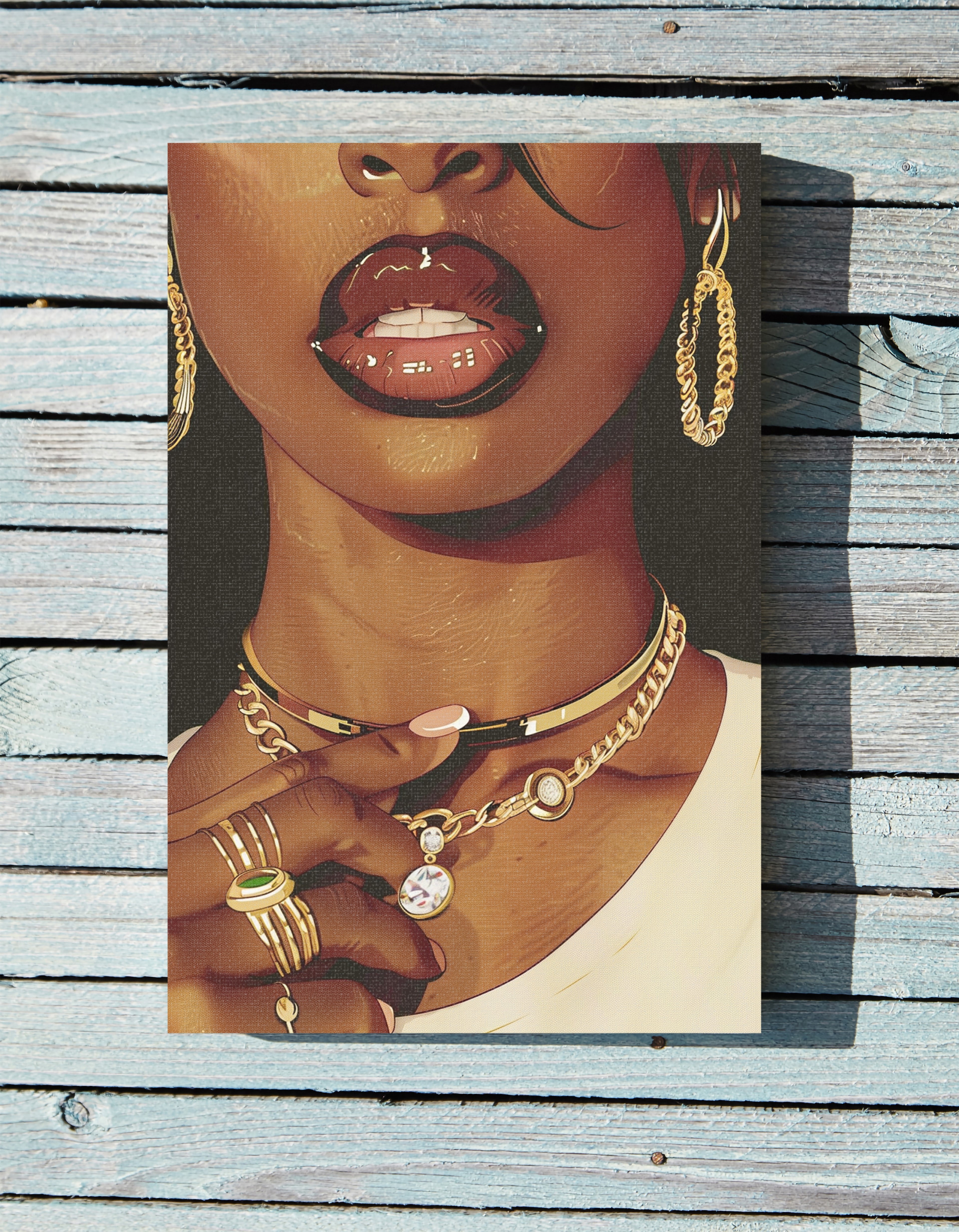 .75" Matte Canvas - Golden Luxe Confidence Portrait