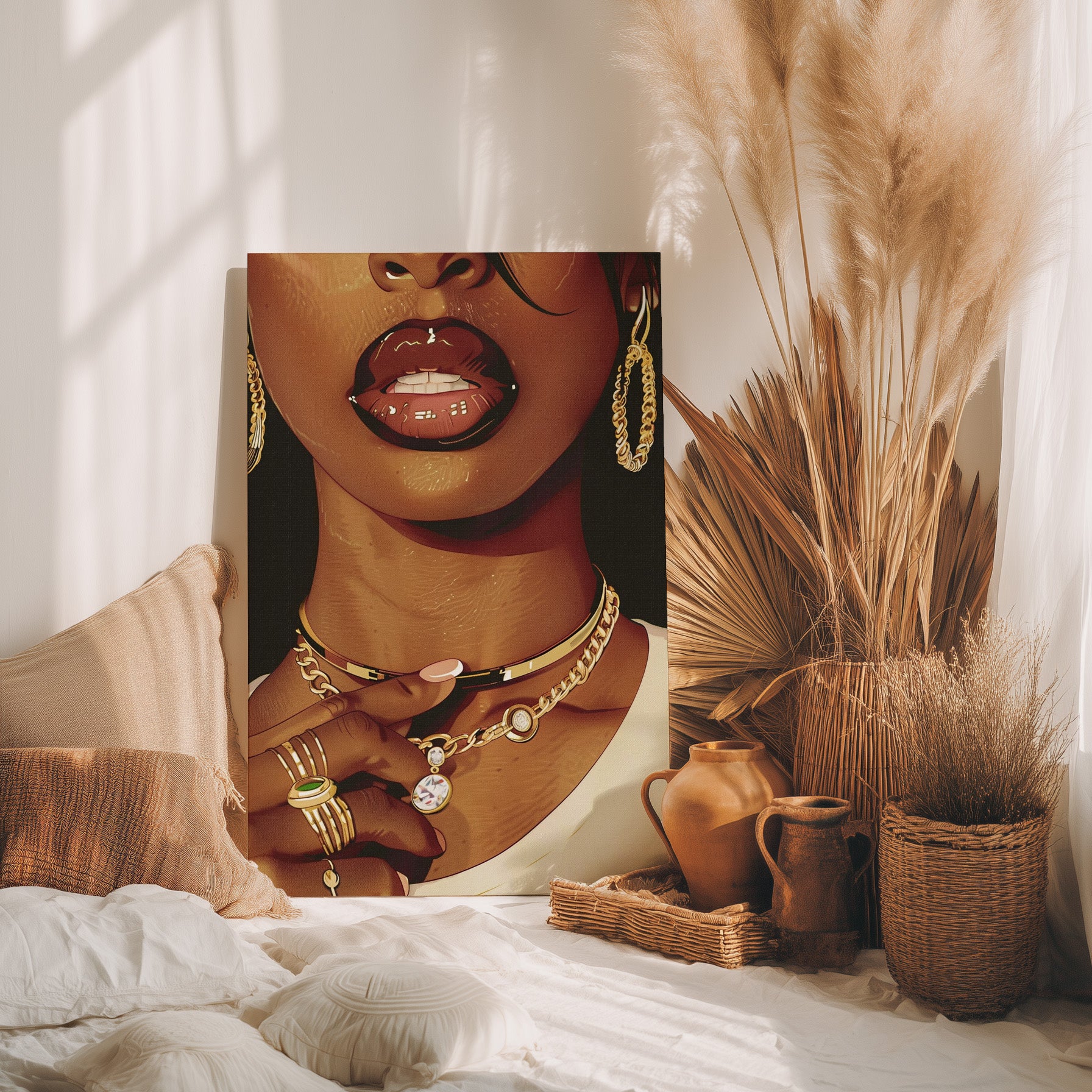 .75" Matte Canvas - Golden Luxe Confidence Portrait