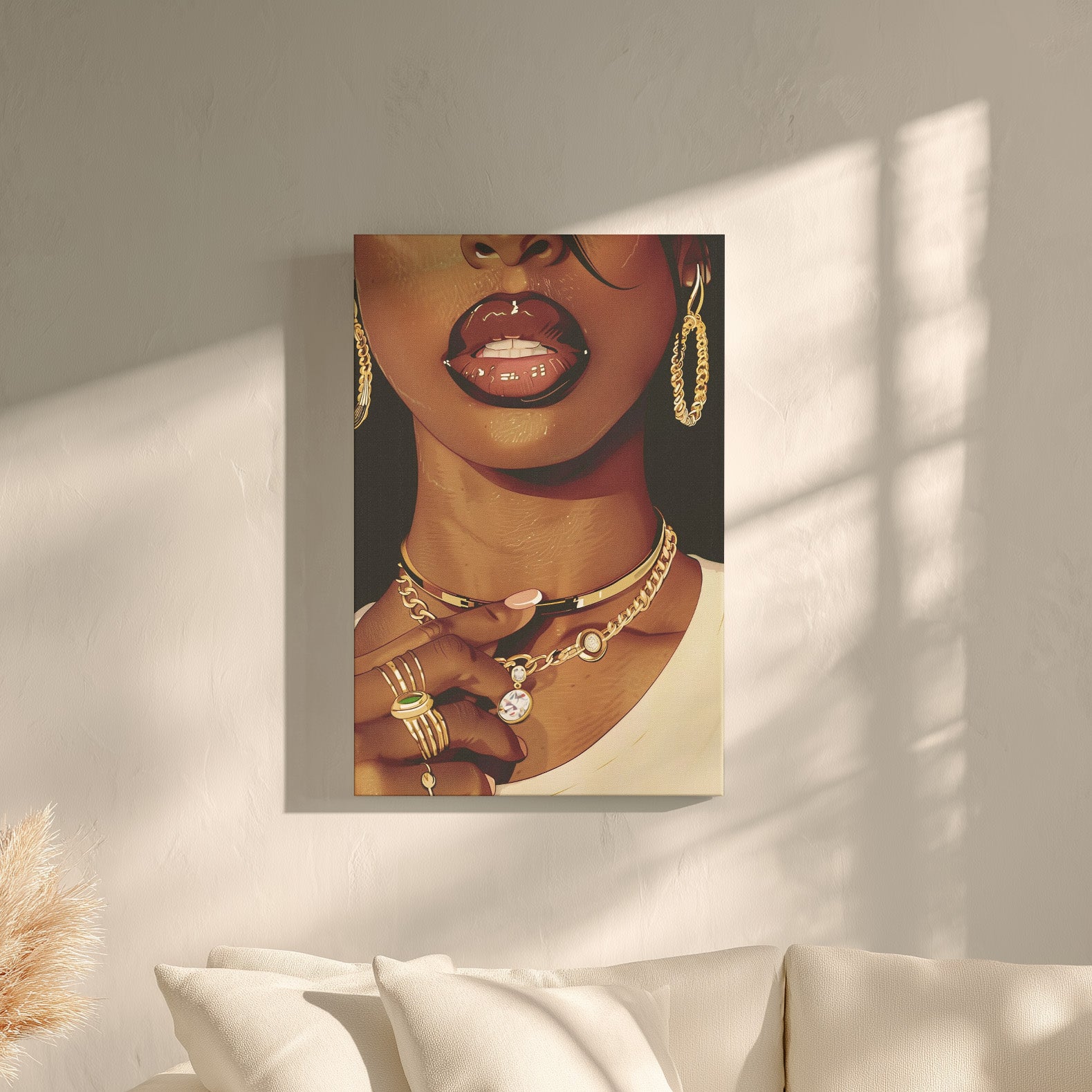 .75" Matte Canvas - Golden Luxe Confidence Portrait