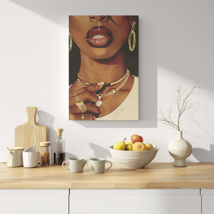 .75" Matte Canvas - Golden Luxe Confidence Portrait