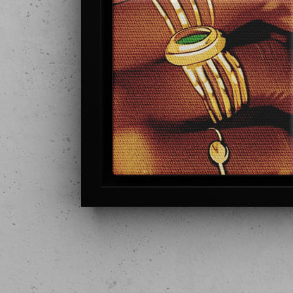 Framed Canvas - Golden Luxe Confidence Portrait
