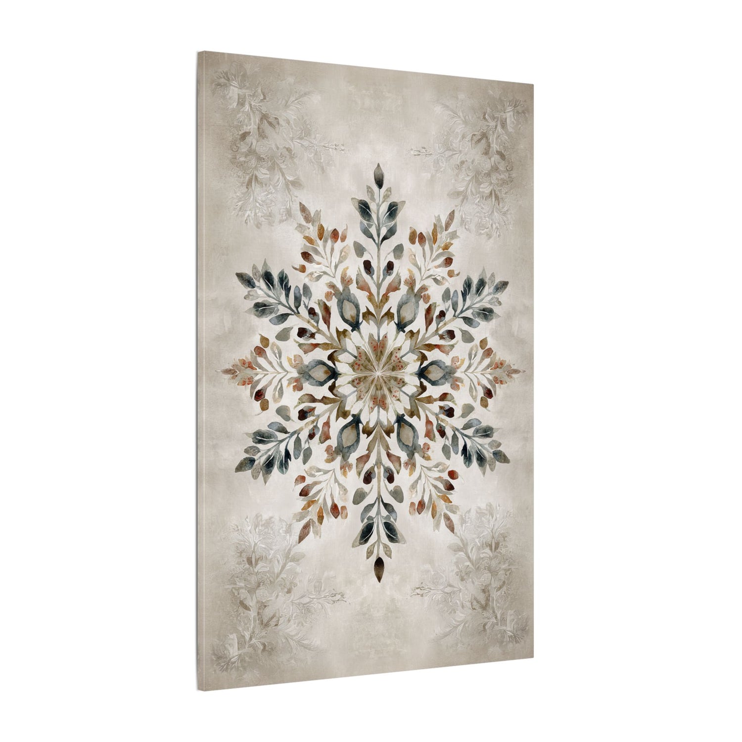 .75" Matte Canvas - Nordic Botanical Snowflake