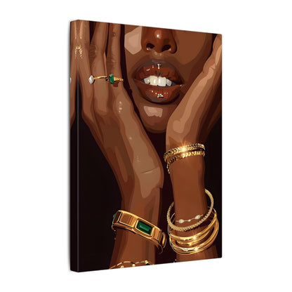 .75" Matte Canvas - Golden Emerald Beauty Portrait