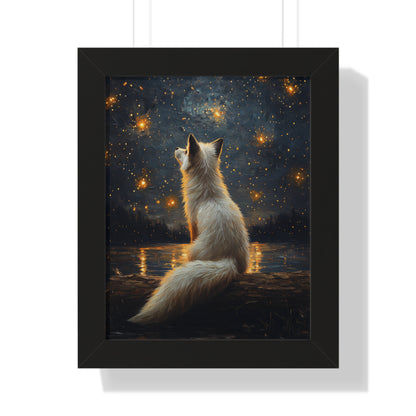 Framed Paper Print - Stargazing Fox Reverie