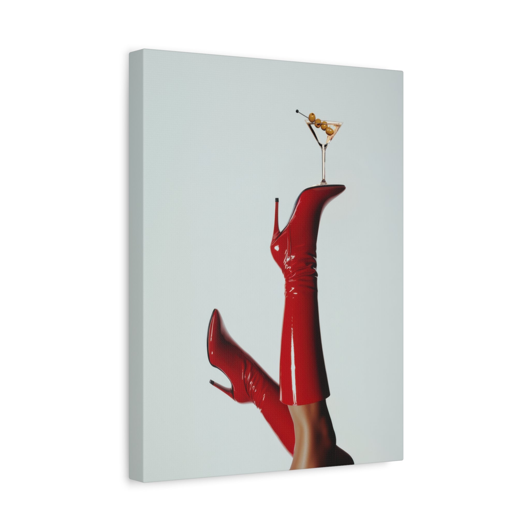 1.25" Matte Canvas - Cocktails &amp; Red Stilettos