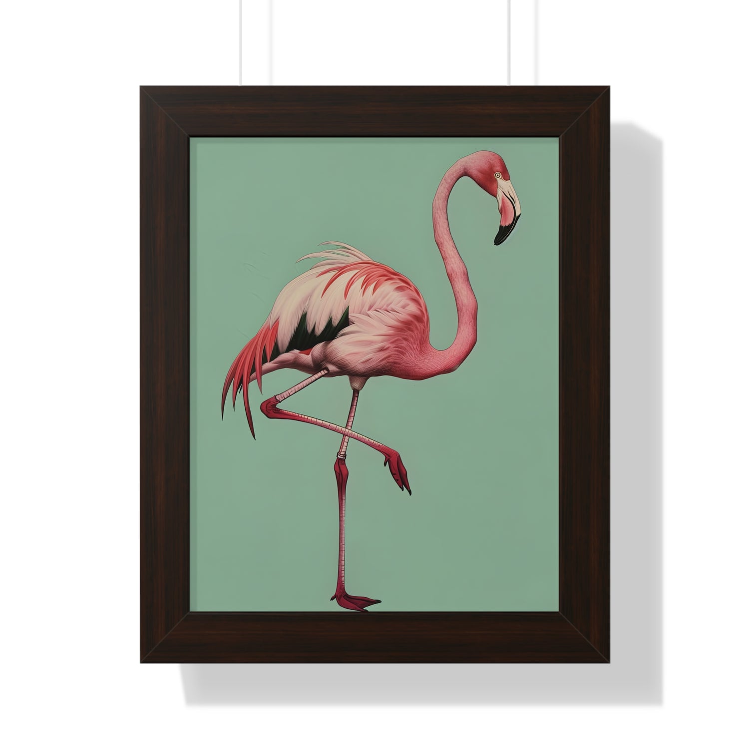Framed Paper Print - Pink Flamingo Tropical
