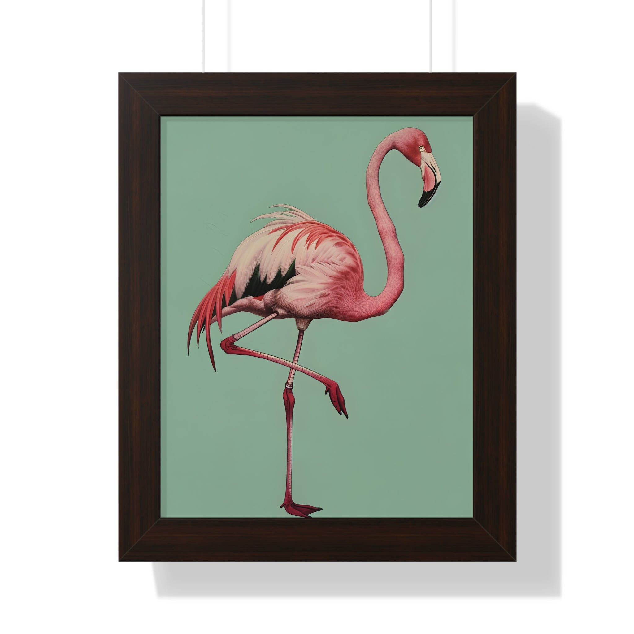 Framed Paper Print - Pink Flamingo Tropical