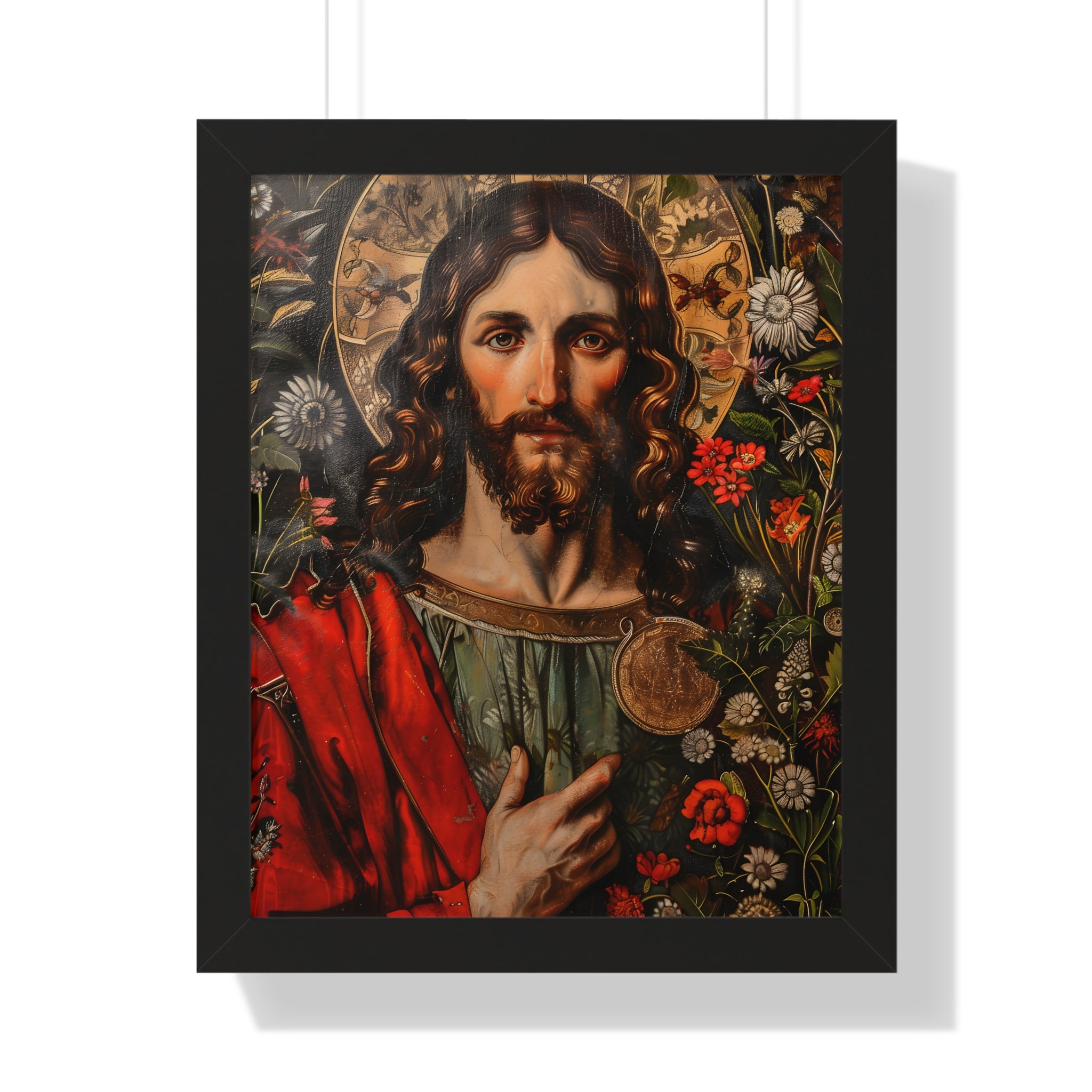 Framed Paper Print - Sacred Floral Savior