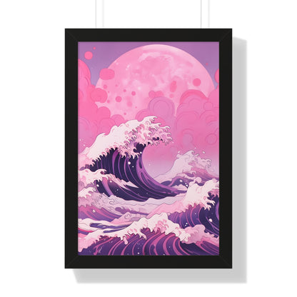 Framed Paper Print - Pink Moon Tide