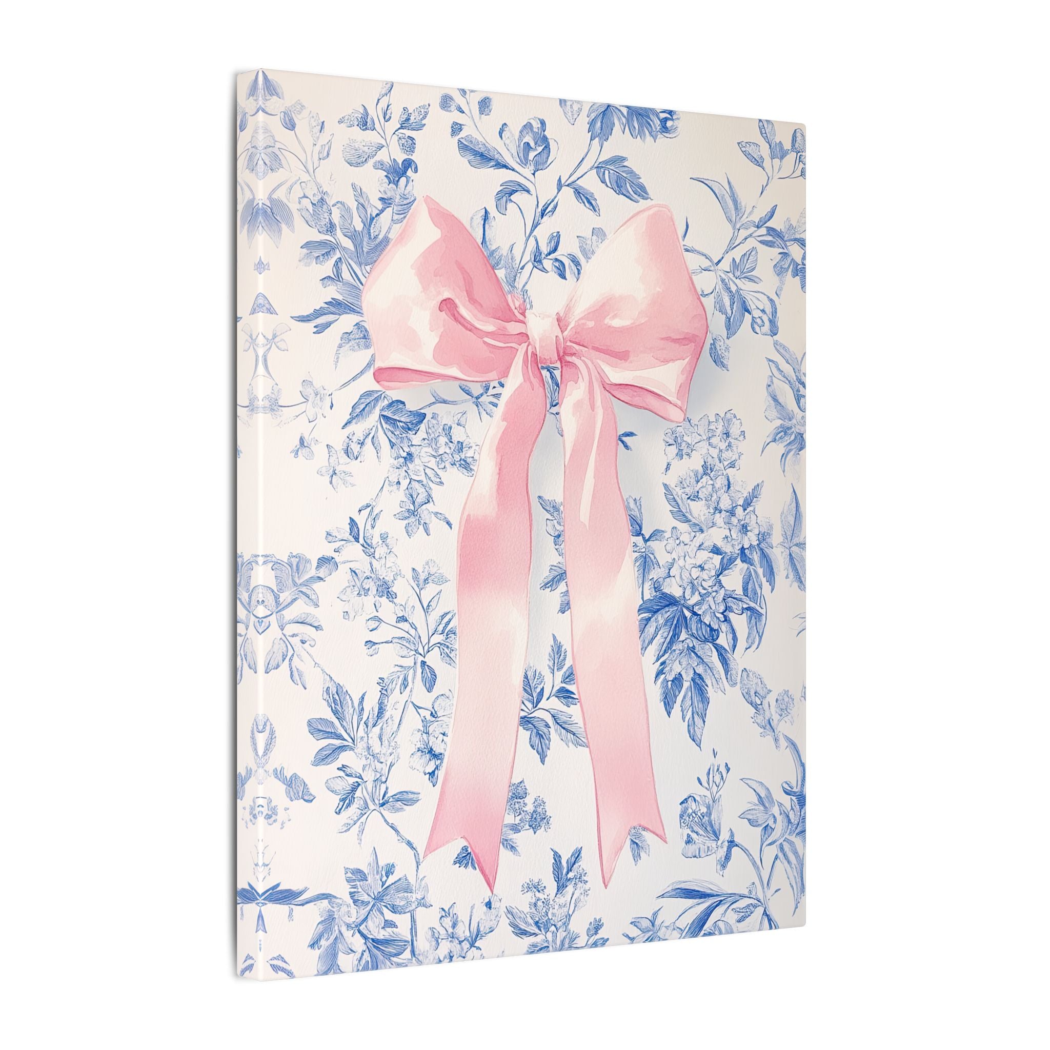 .75" Matte Canvas - Pink Bow Floralscape
