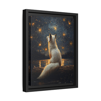 Framed Canvas - Stargazing Fox Reverie