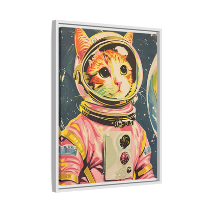 Framed Canvas - Catstronaut Pink Mission