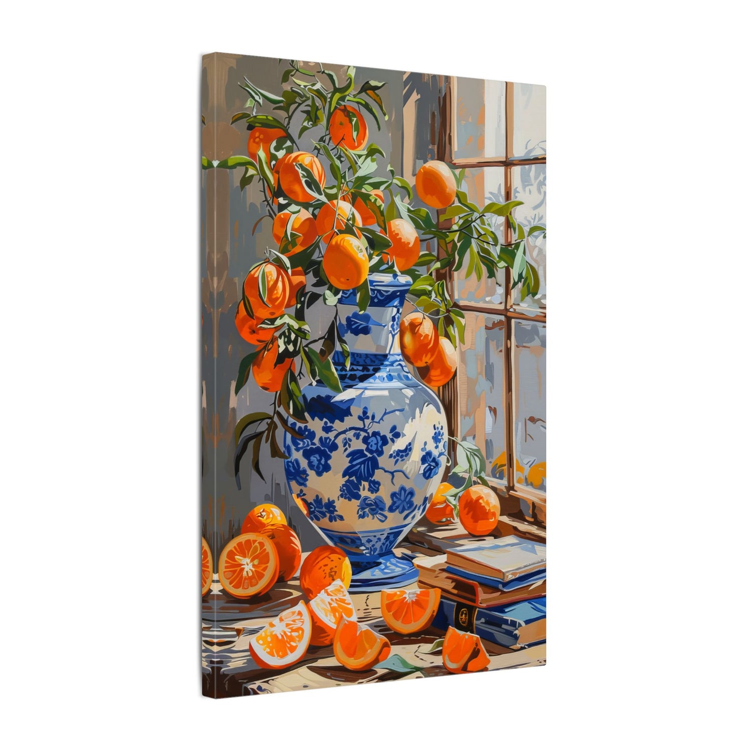 .75" Matte Canvas - Sunlit Citrus &amp; Porcelain