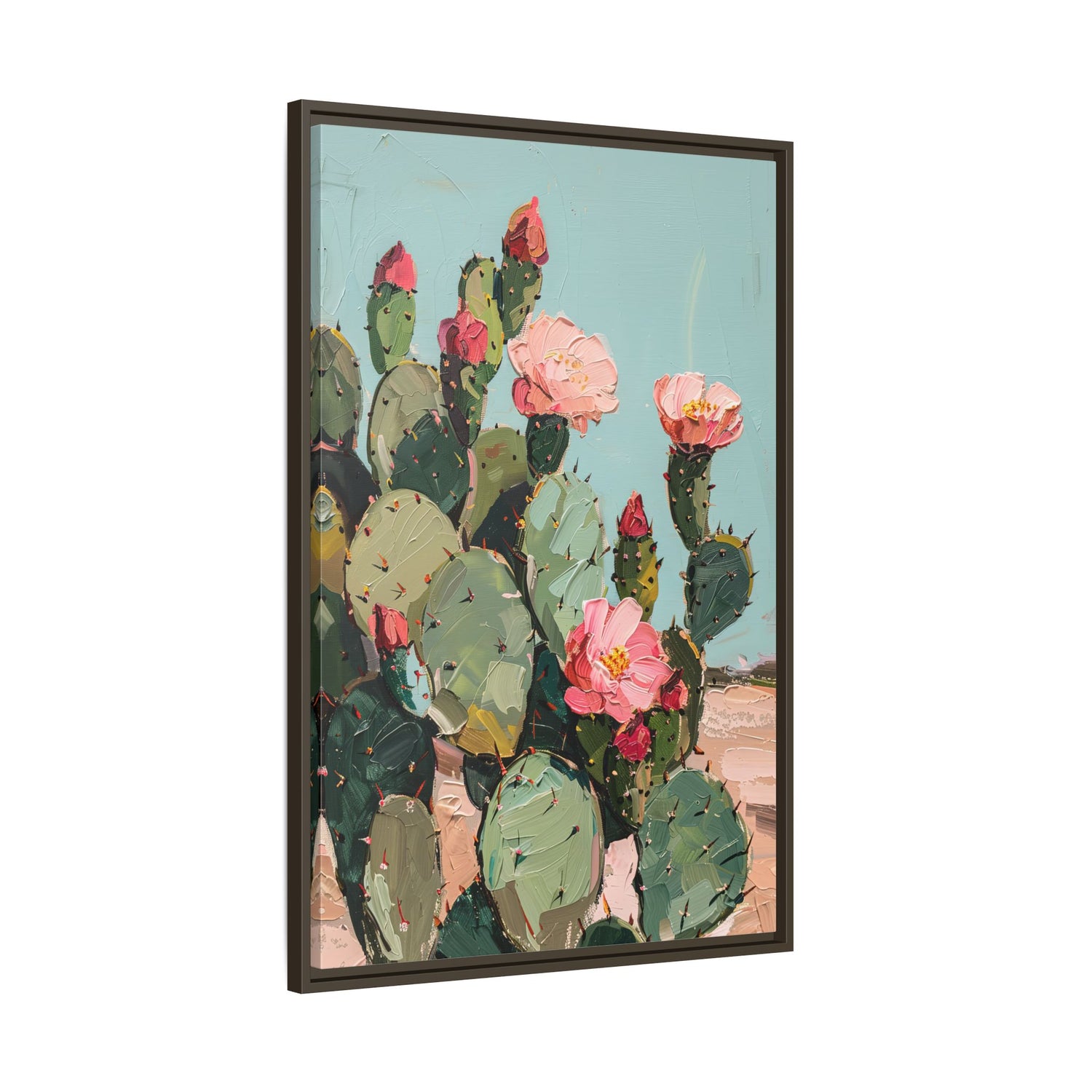 Framed Canvas - Arizona Blooming Cactus Color