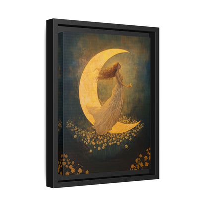 Framed Canvas - Moonlit Dreamer with Daffodils