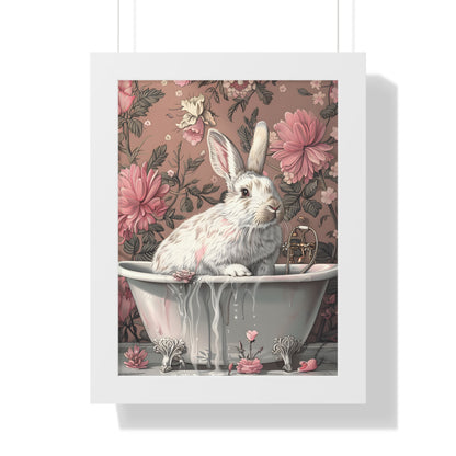 Framed Paper Print - Bathing Bunny Bloom