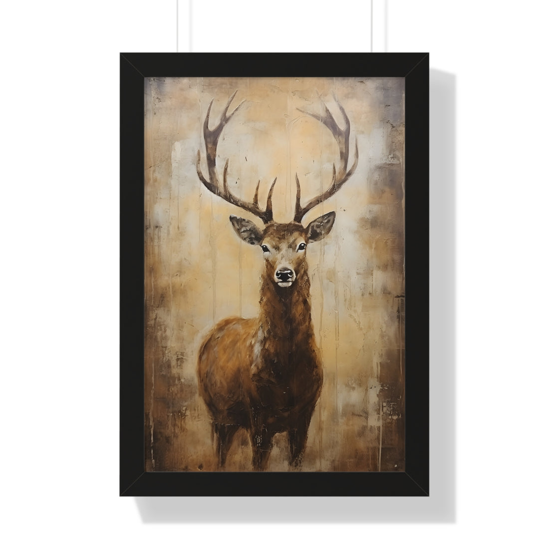 Framed Paper Print - Golden Stag Majesty