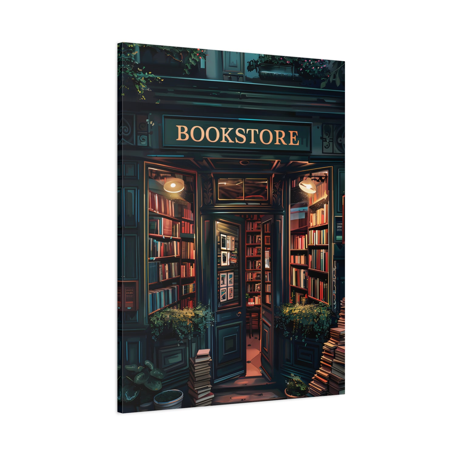 1.25" Matte Canvas - Midnight Bookstore Glow