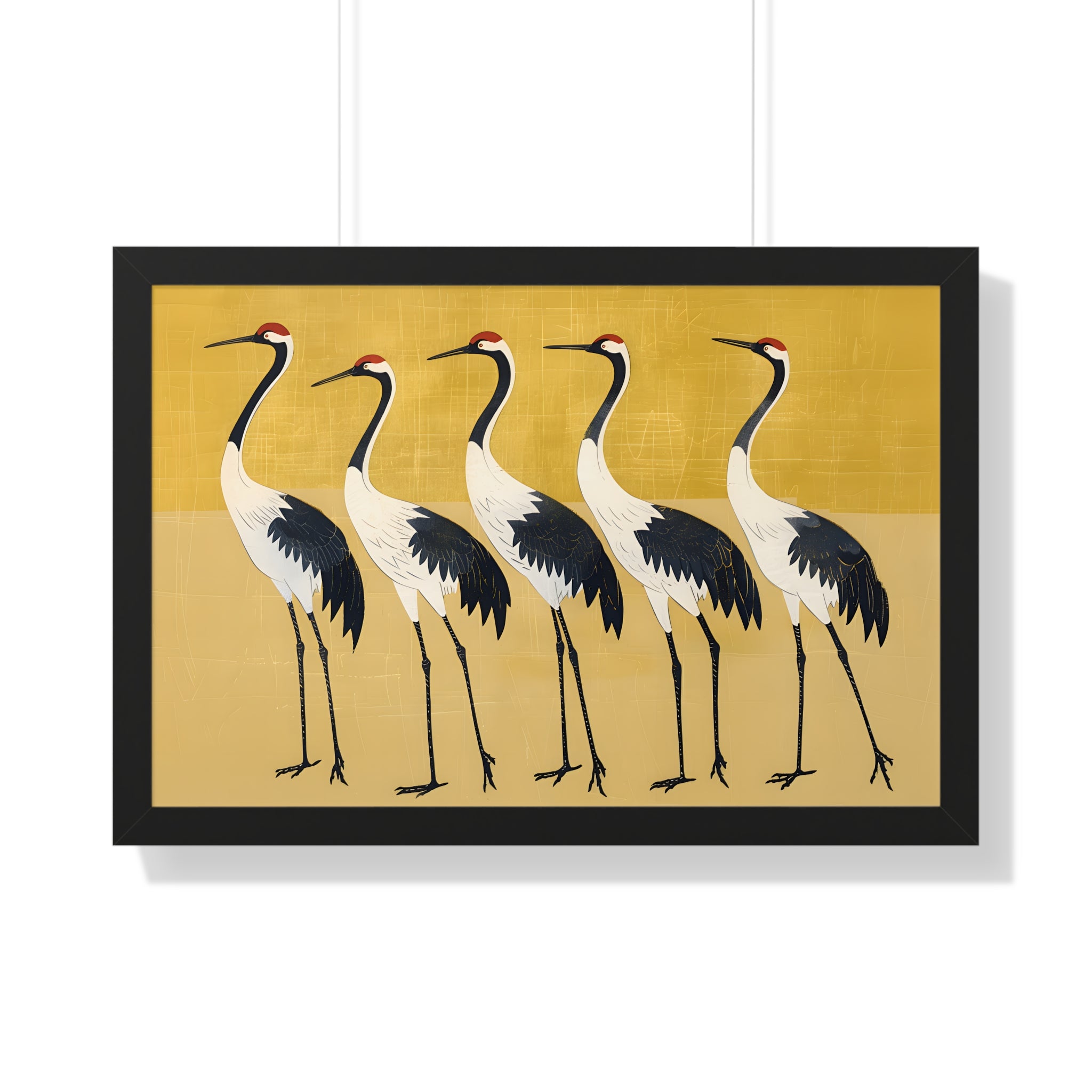 Framed Paper Print - Golden Parade of Cranes