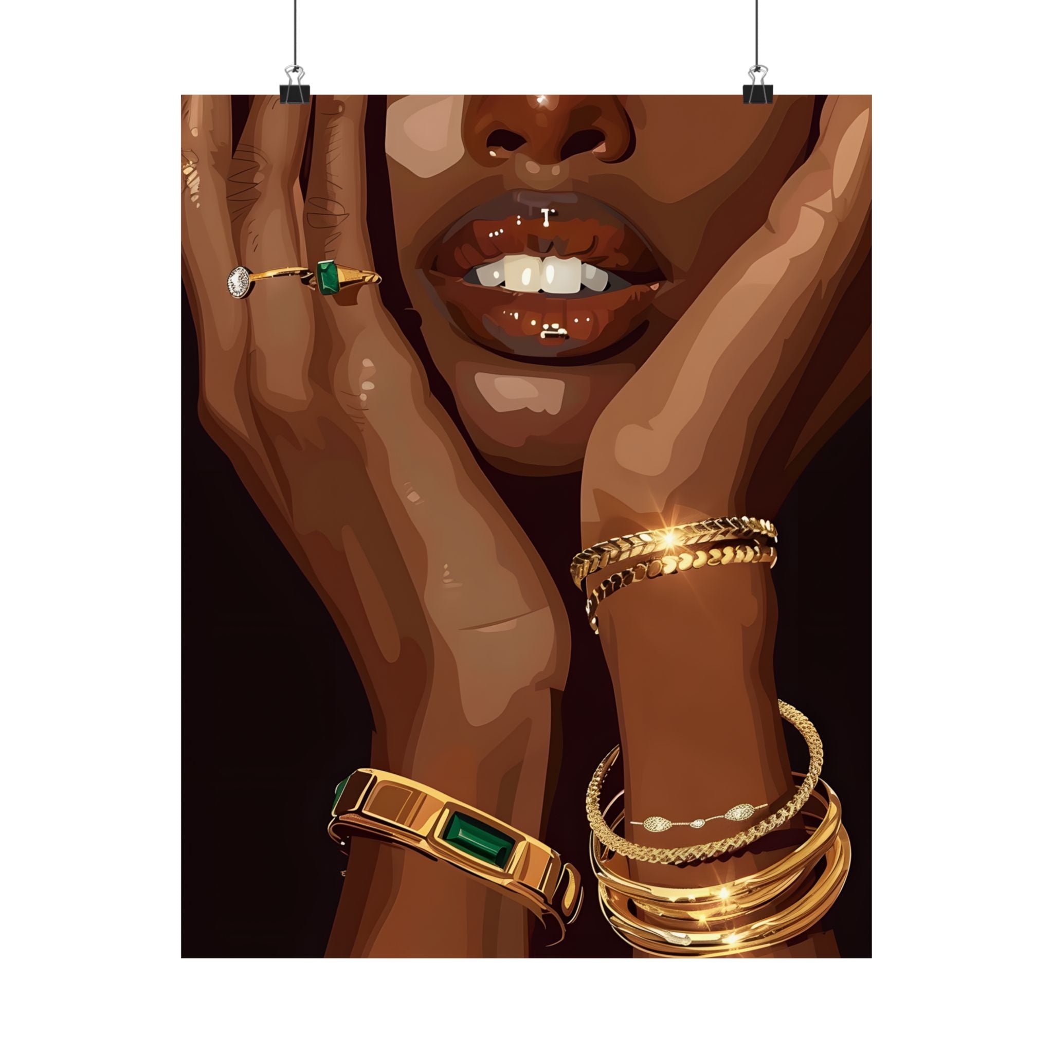 Golden Emerald Beauty Portrait