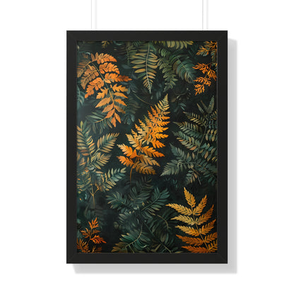 Framed Paper Print - Golden Fern Elegance