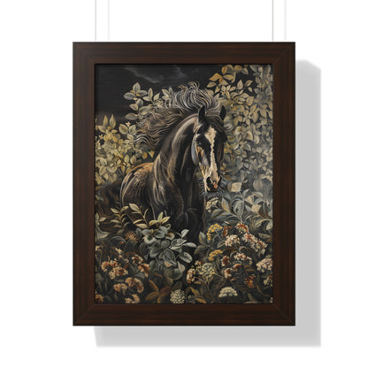 Framed Paper Print - Equine Elegance in Twilight Bloom