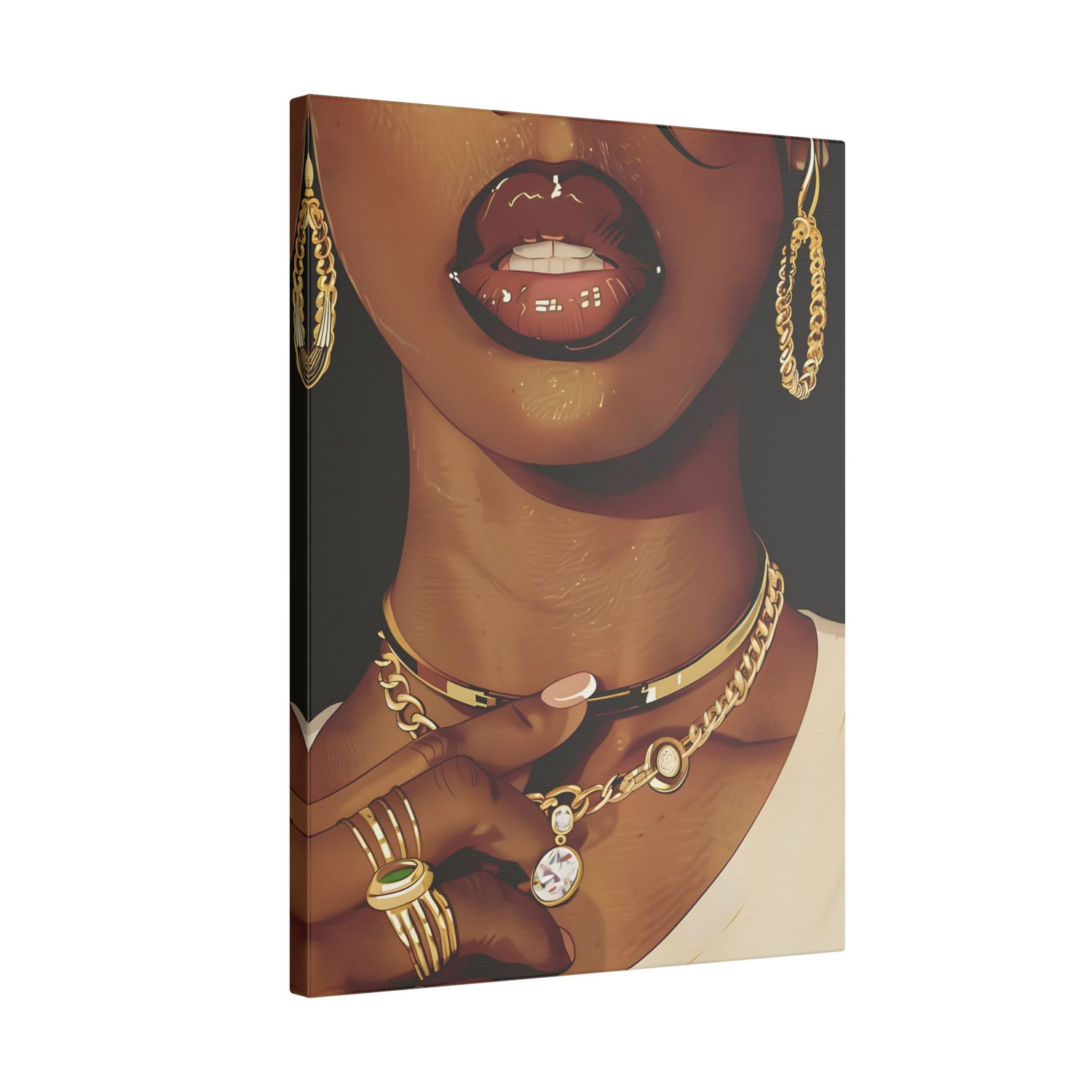 .75" Matte Canvas - Golden Luxe Confidence Portrait