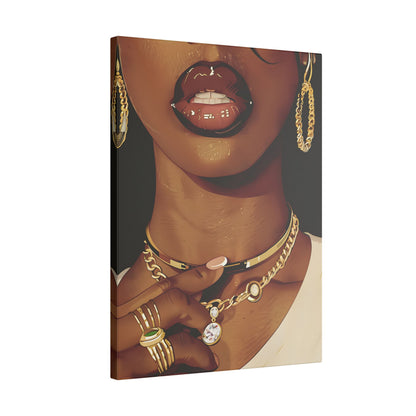 .75" Matte Canvas - Golden Luxe Confidence Portrait