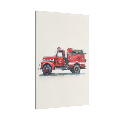 .75" Matte Canvas - Vintage Firetruck Nursery