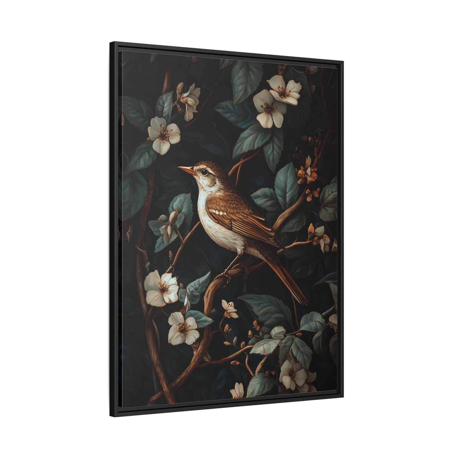 Framed Canvas - Serenade Among Blossoms